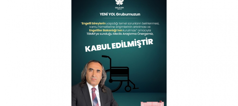 Ömer Aydoğmuş: “ENGELLİLER İÇİN TARİHİ BİR ADIM ATILDI, HALKIN İRADESİ MECLİS’TE YANKI BULDU” - GÜNDEM - İnternetin Ajansı